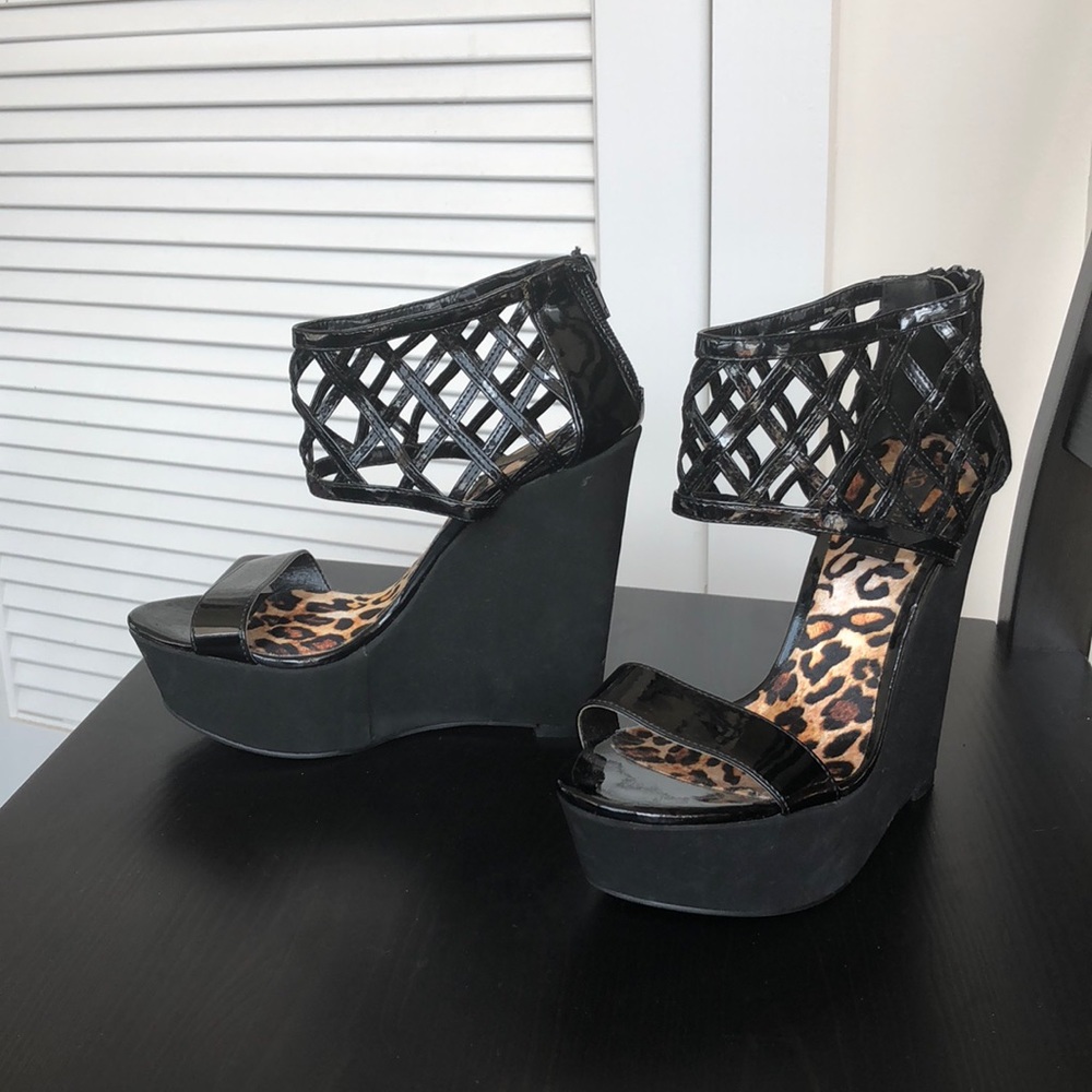 Black Platform Wedges
